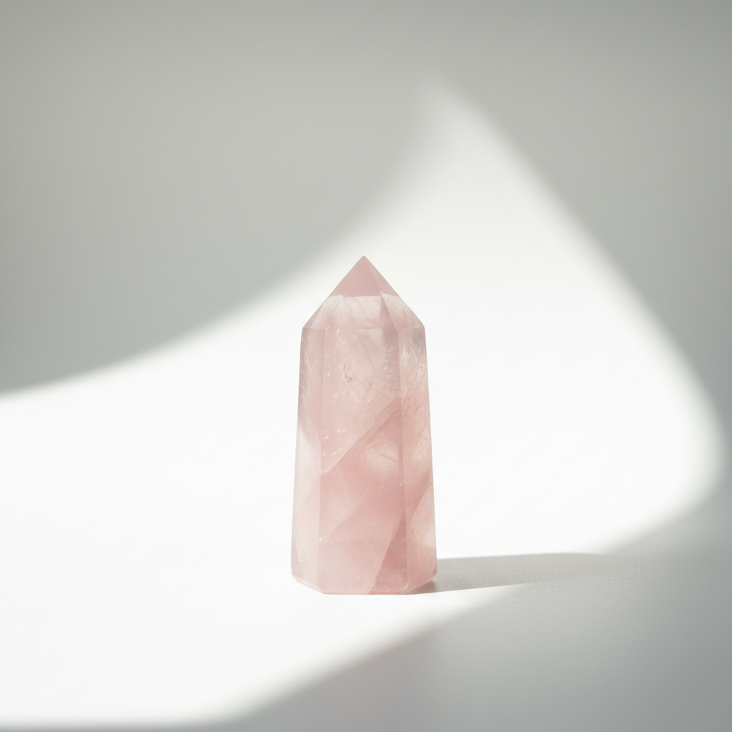 Small rose quartz tower